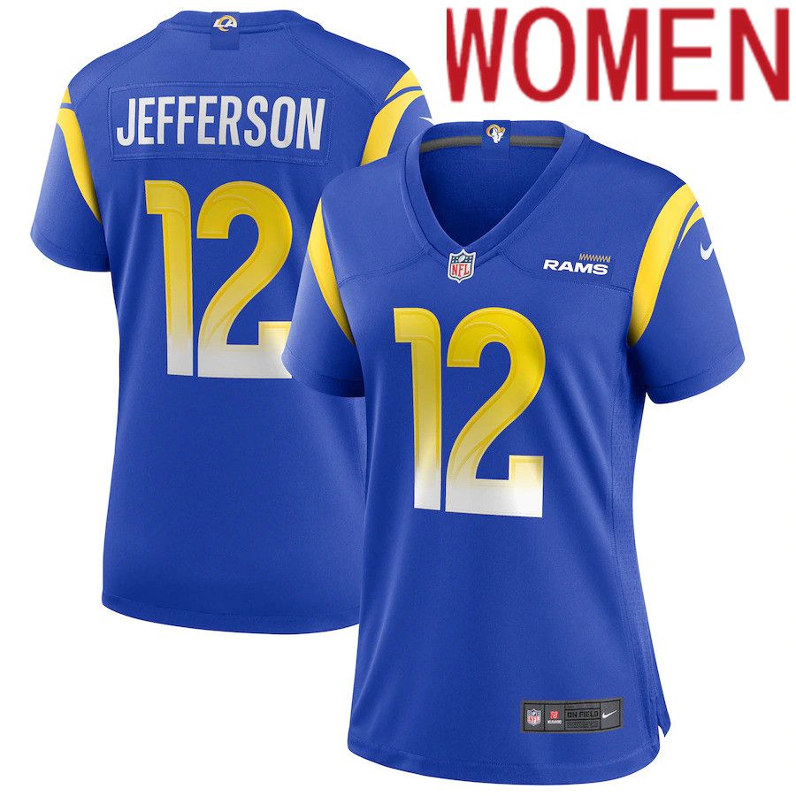 Women Los Angeles Rams 12 Van Jefferson Nike Royal Game NFL Jersey
